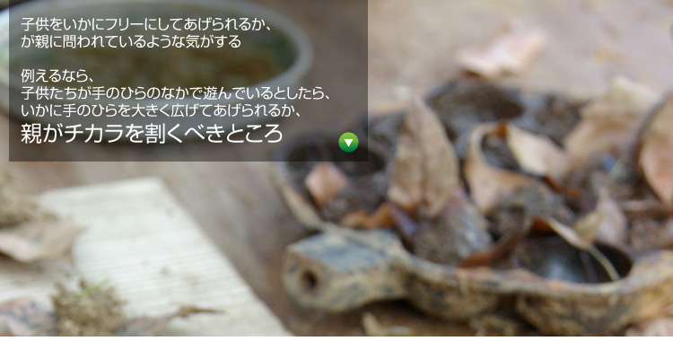 �q���������Ƀt���[�ɂ��Ă������邩�A���e�ɖ���Ă���悤�ȋC������ �Ⴆ��Ȃ�A�q����������̂Ђ�̂Ȃ��ŗV��ł���Ƃ�����A�����Ɏ�̂Ђ��傫���L���Ă������邩�A�e���`�J���������ׂ��Ƃ���